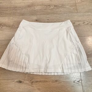 Under Armour White Tennis Skirt Pleated Mesh HeatGear Athletic Skort Medium M